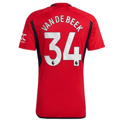 Fotballdrakt Herre Manchester United Donny van de Beek #34 Hjemmedrakt 2023-24 Kortermet